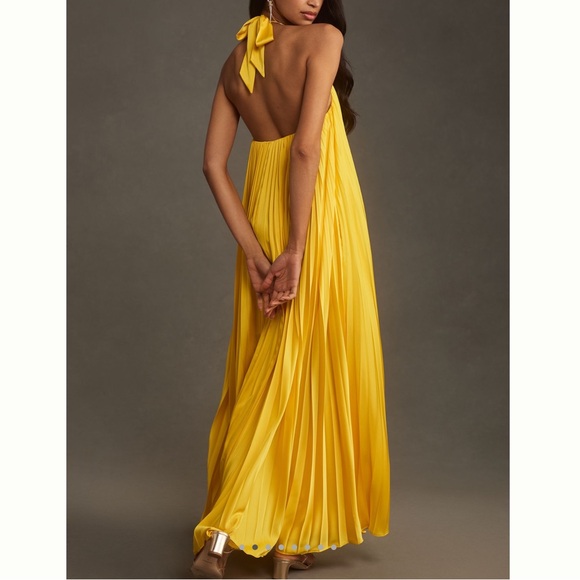 Hutch Pleated Halter Maxi Dress Anthropologie - Picture 2 of 15